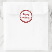 Happy Holidays Red Snowflake Muster Stickers (Tasche)
