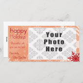 Happy Holidays Red Themed Snowflake Feiertagskarte (Vorne/Hinten)