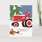 Happy Holidays Red Tractor Feiertagskarte (Rückseite)