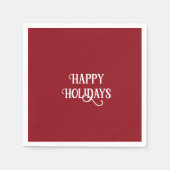 Happy Holidays Red und White Serviette (Vorderseite)