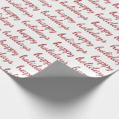 Happy Holidays Red White Christmas Holiday Geschenkpapier (Ecke)
