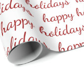 Happy Holidays Red White Christmas Holiday Geschenkpapier (Rolleneckpunkt)