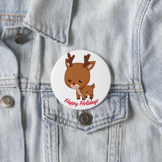Happy Holidays Reindeer Button (Beispiel)