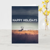 Happy Holidays, Reindeer Portrait Gruß Karte (Gelbe Blume)