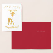 Happy Holidays Reindeer Red Your Words Folienkarte (Anzeige)