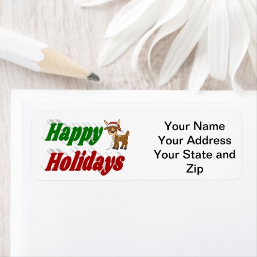 Happy Holidays Reindeer Weihnachtstypografie (Insitu)
