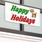 Happy Holidays Reindeer Weihnachtstypografie Banner (Äußeres Gebäude)