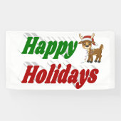 Happy Holidays Reindeer Weihnachtstypografie Banner (Horizontal)