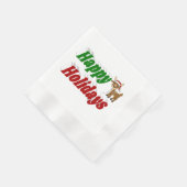 Happy Holidays Reindeer Weihnachtstypografie Serviette (Ecke)