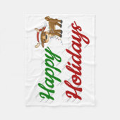 Happy Holidays Rentier Weihnachtsskript Fleecedecke (Vorderseite)