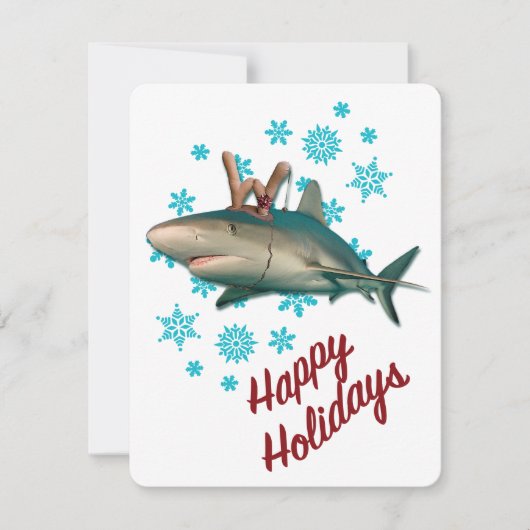 Happy Holidays Rentierhai Feiertagskarte (Vorderseite)