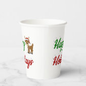 Happy Holidays Rentierskript Weihnachten Pappbecher (Rechts)