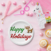 Happy Holidays Rentierskript Weihnachten Pappteller (Party)