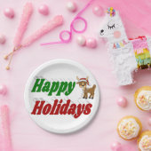Happy Holidays Rentiertypografie Weihnachten Pappteller (Party)
