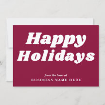Happy Holidays Retro Groovy Burgund Business