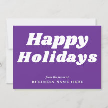 Happy Holidays Retro Lila Business