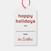 Happy Holidays | Retro Playful Typografy Geschenkanhänger (Vorderseite)