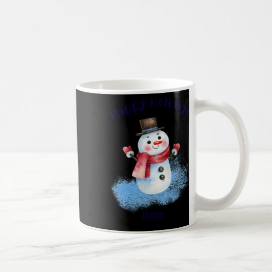 Happy Holidays Retro Snowman Youth Xs Xl T Shirt Kaffeetasse (Rechts)