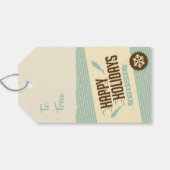 Happy Holidays Retro Vintage aquamarine Creme zu,  Geschenkanhänger (Rückseite Horizontal)