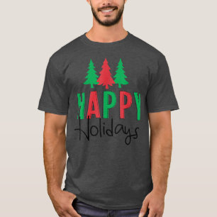 Happy Holidays Retro Weihnachtsbaumen T - Shirt