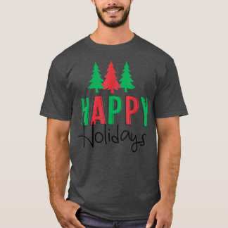 Happy Holidays Retro Weihnachtsbaumen T - Shirt