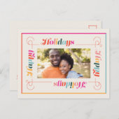 Happy Holidays Retro Weihnachtsfeiertag Postkarte (Vorne/Hinten)