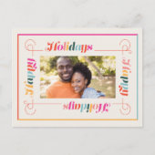 Happy Holidays Retro Weihnachtsfeiertag Postkarte (Vorderseite)