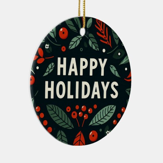 Happy Holidays Rigged Tree Joke Keramik Ornament (Rechts)