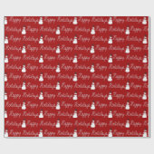 Happy Holidays Rope and Snowmen Geschenkpapier (Flach)