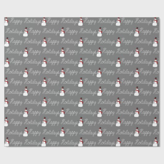 Happy Holidays Rope and Snowmen Geschenkpapier (Flach)