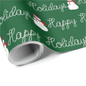 Happy Holidays Rope and Snowmen Geschenkpapier (Rolleneckpunkt)
