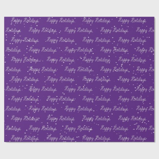 Happy Holidays Rope Text und Schneeflocken Geschenkpapier (Flach)