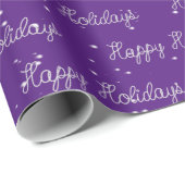 Happy Holidays Rope Text und Schneeflocken Geschenkpapier (Rolleneckpunkt)