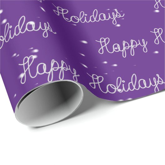 Happy Holidays Rope Text und Schneeflocken Geschenkpapier (Rolleneckpunkt)