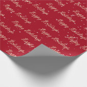 Happy Holidays Rope Text und Schneeflocken Geschenkpapier (Ecke)