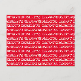 "Happy Holidays", rot weiß Postkarte