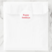 "Happy Holidays", rot weiß Runder Aufkleber (Tasche)