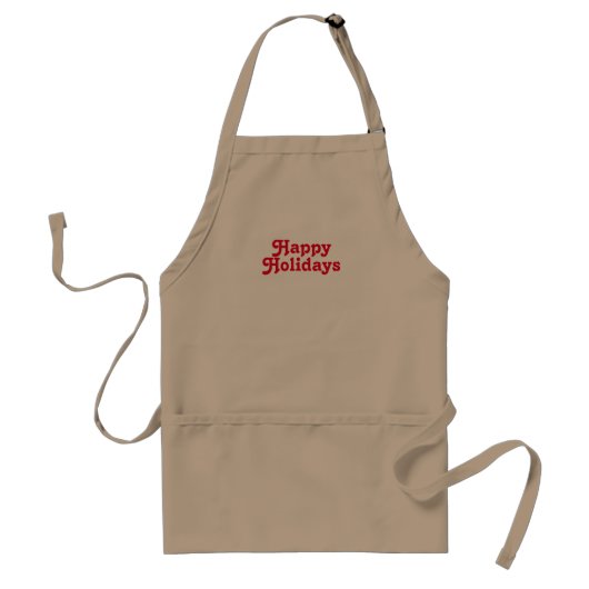 "Happy Holidays" - rote Buchstaben Schürze (Vorne)