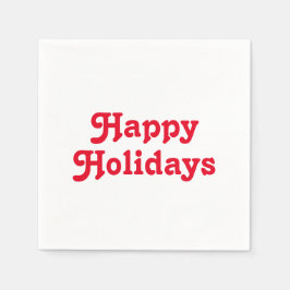 "Happy Holidays" - rote Buchstaben - Serviette