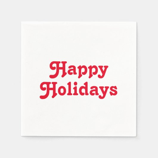 "Happy Holidays" - rote Buchstaben - Serviette (Vorderseite)
