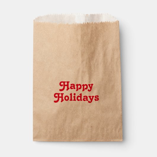 "Happy Holidays" - rote Buchstaben Weihnachts-Part Geschenktütchen (Vorderseite)