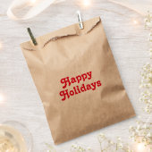 "Happy Holidays" - rote Buchstaben Weihnachts-Part Geschenktütchen (Ausgeschnitten)
