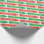 Happy Holidays Rote und grüne Crayons Geschenkpapier (Ecke)