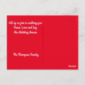 Happy Holidays Roter Glitzer Modernes Foto Postkarte (Rückseite)