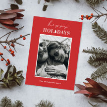 Happy Holidays | Rotes Minimalistisches Weihnachts