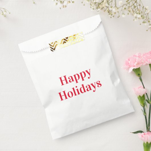 "Happy Holidays", rotes weißes Geschenk Geschenktütchen (Versiegelt)