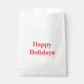 "Happy Holidays", rotes weißes Geschenk Geschenktütchen (Vorderseite)