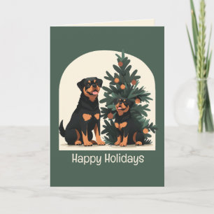 Happy Holidays Rottweiler Hunde Feiertagskarte