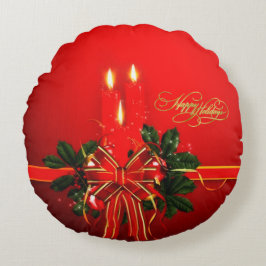 Happy Holidays Round Pillow Rundes Kissen