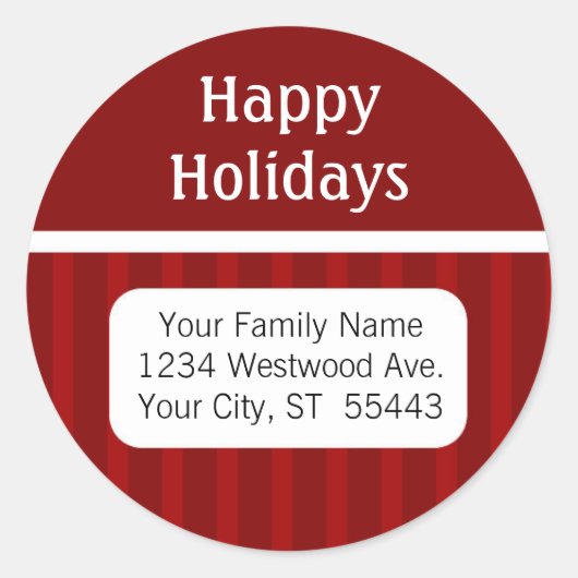Happy Holidays Rücksendeadresse Aufkleber / Etiket (Vorderseite)